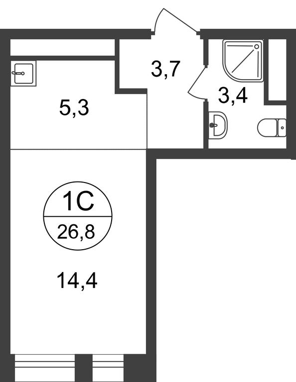 Apartment Sale, 26.8 sq. m. at Pervyi Moskovskiy, ulitsa Bianki, 1, Moskovskiy, Moscow, Russia #1 Apartment Sale, 26.8 sq. m. at Pervyi Moskovskiy, ulitsa Bianki, 1, Moskovskiy, Moscow, Russia #1