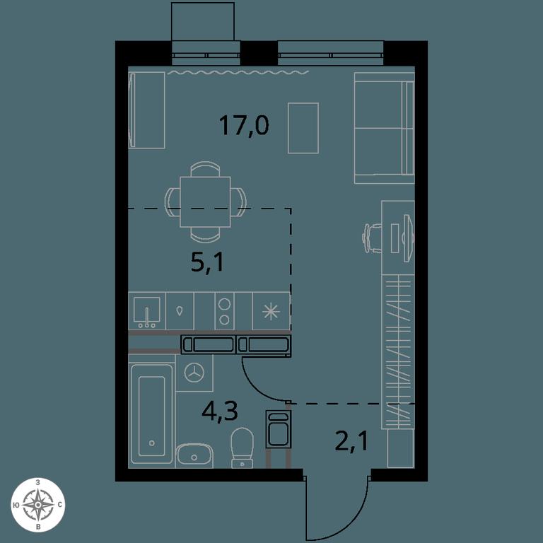 Apartment Sale, 28.5 sq. m. at 1-y Salarevskiy, Kiyevskoye Highway, Moskovskiy Settlement, Moscow, Russia #1