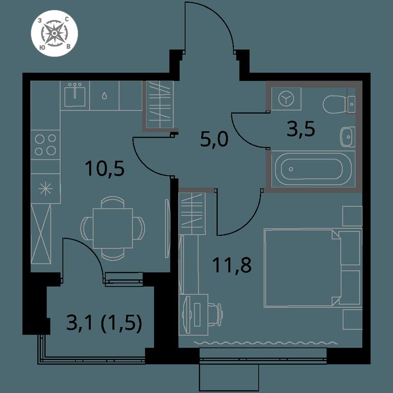 1-BD Apartment Sale, 32.3 sq. m. at Pervy Sheremetevskij, Komsomolskaya Street, 16, Khimki, Moscow Region, Russia #1 1-BD Apartment Sale, 32.3 sq. m. at Pervy Sheremetevskij, Komsomolskaya Street, 16, Khimki, Moscow Region, Russia #1