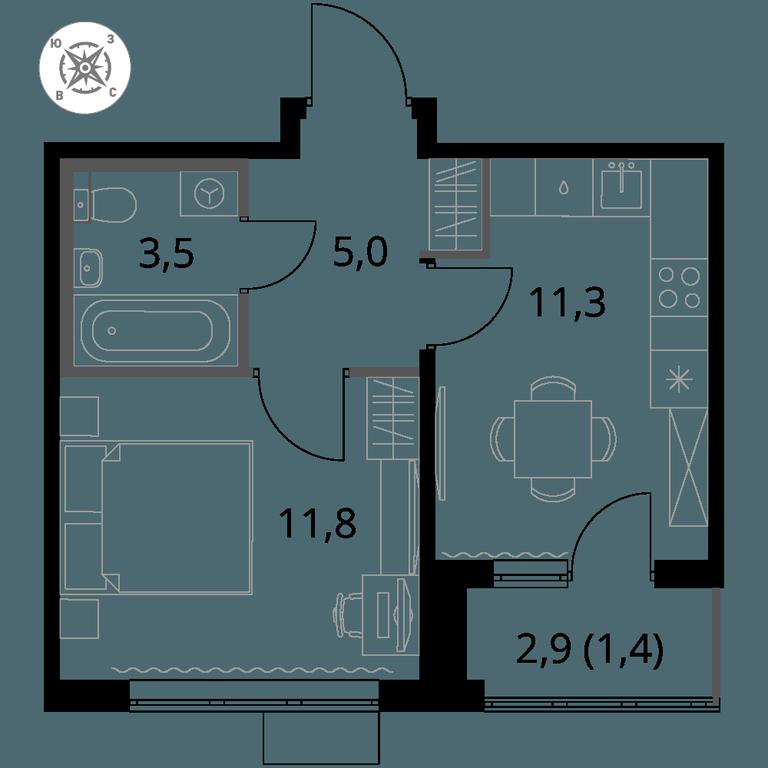 1-BD Apartment Sale, 33平方米 at Pervy Sheremetevskij, Komsomolskaya Street, 16, Khimki, Moscow Region, Russia #1 1-BD Apartment Sale, 33平方米 at Pervy Sheremetevskij, Komsomolskaya Street, 16, Khimki, Moscow Region, Russia #1