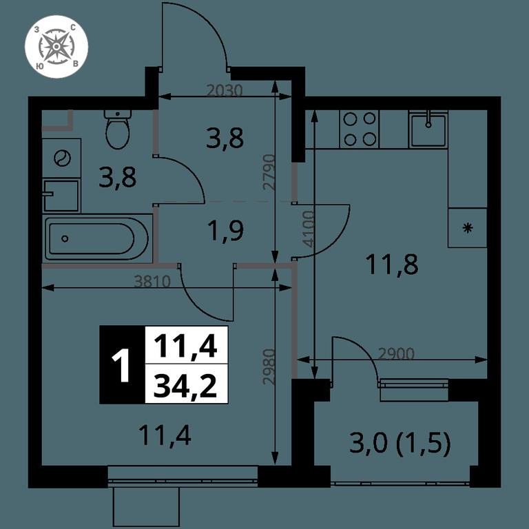 1-BD Apartment Sale, 34.2 sq. m. at Pervy Sheremetevskij, Komsomolskaya Street, 16, Khimki, Moscow Region, Russia #1 1-BD Apartment Sale, 34.2 sq. m. at Pervy Sheremetevskij, Komsomolskaya Street, 16, Khimki, Moscow Region, Russia #1