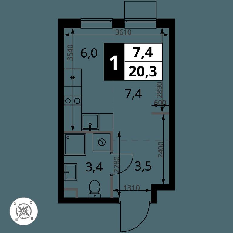 Apartment Sale, 20.3平方米 at Pervy Sheremetevskij, Komsomolskaya Street, 16, Khimki, Moscow Region, Russia #1 Apartment Sale, 20.3平方米 at Pervy Sheremetevskij, Komsomolskaya Street, 16, Khimki, Moscow Region, Russia #1