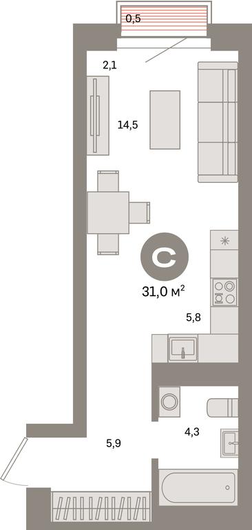 Apartment Sale, 31 sq. m. at Kvartal Metronom, Tagilskaya Street, Moscow, Russia #1 Apartment Sale, 31 sq. m. at Kvartal Metronom, Tagilskaya Street, Moscow, Russia #1