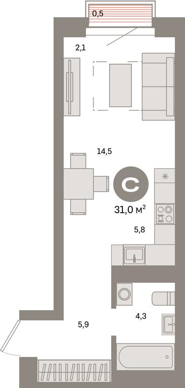 Продажа квартиры, 31 м² в ЖК «Квартал Метроном», Тагильская улица, Москва, Россия #1