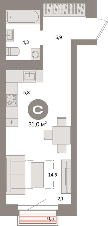 Продажа квартиры, 31 м² в ЖК «Квартал Метроном», Тагильская улица, Москва, Россия #1 Продажа квартиры, 31 м² в ЖК «Квартал Метроном», Тагильская улица, Москва, Россия #1