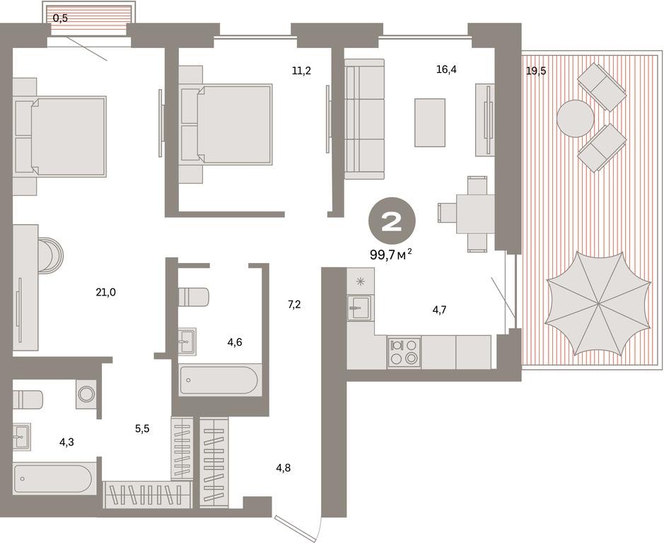 2-BD Apartment Sale, 99.7平方米 at Kvartal Metronom, Tagilskaya Street, Moscow, Russia #1 2-BD Apartment Sale, 99.7平方米 at Kvartal Metronom, Tagilskaya Street, Moscow, Russia #1
