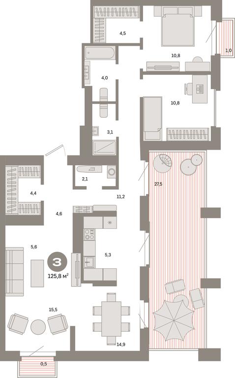 2-BD Apartment Sale, 125.8平方米 at Kvartal Metronom, Tagilskaya Street, Moscow, Russia #1 2-BD Apartment Sale, 125.8平方米 at Kvartal Metronom, Tagilskaya Street, Moscow, Russia #1