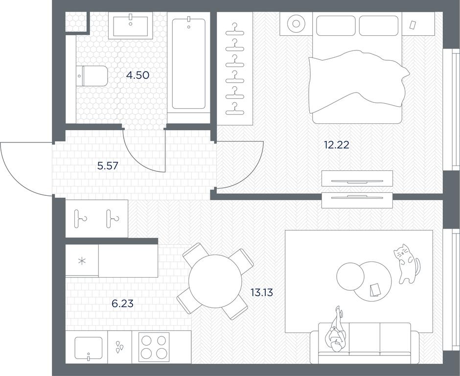 Продажа квартиры, 41,65 м² в ЖК «TATE (Тэйт)», Веткина улица, Москва, Россия #1 Продажа квартиры, 41,65 м² в ЖК «TATE (Тэйт)», Веткина улица, Москва, Россия #1