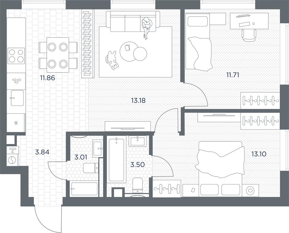 1-BD Apartment Sale, 60.2 sq. m. at TATE, Vetkina Street, Moscow, Russia #1 1-BD Apartment Sale, 60.2 sq. m. at TATE, Vetkina Street, Moscow, Russia #1