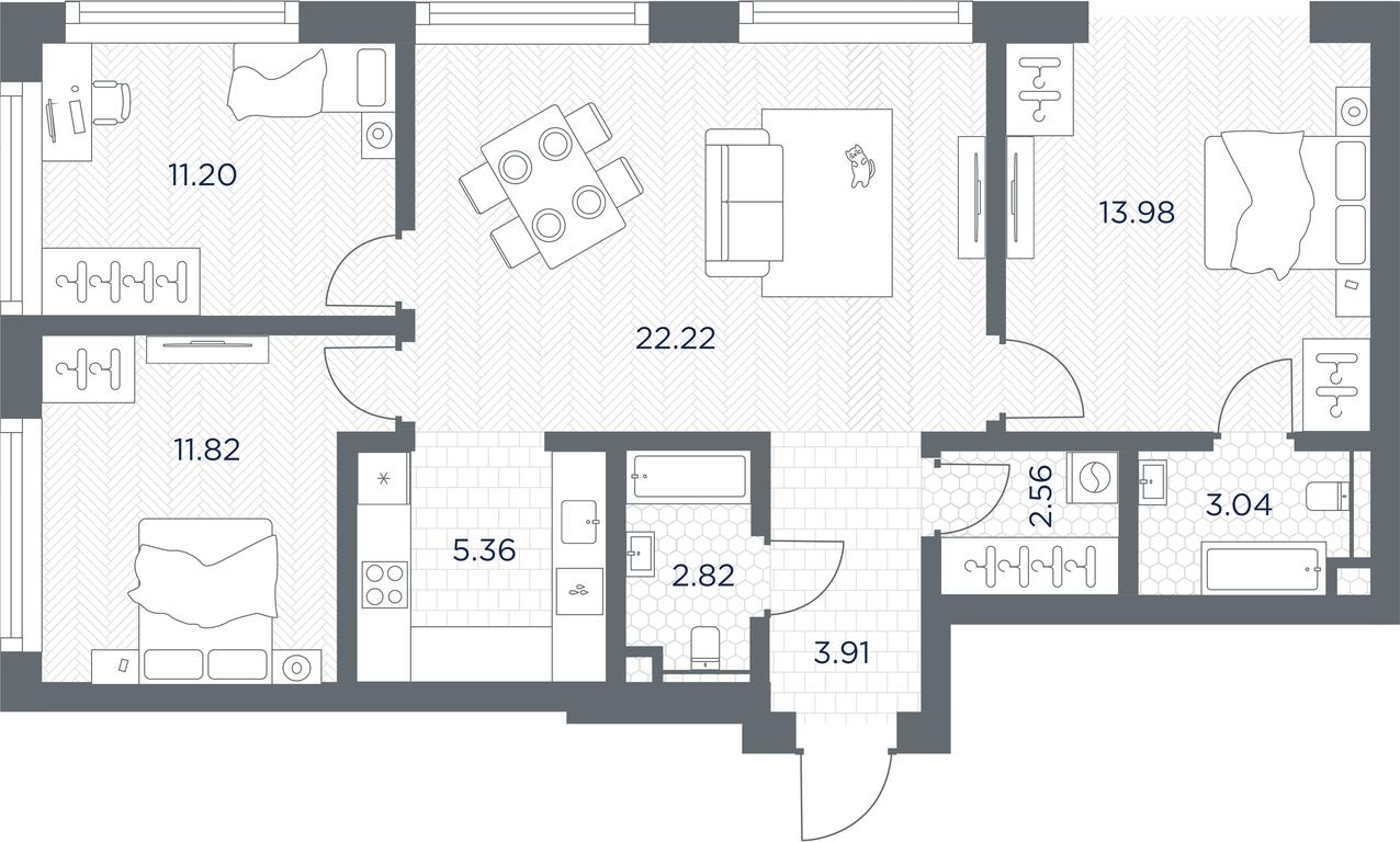 2-BD Apartment Sale, 76.91 sq. m. at TATE, Vetkina Street, Moscow, Russia #1 2-BD Apartment Sale, 76.91 sq. m. at TATE, Vetkina Street, Moscow, Russia #1
