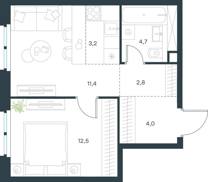 1-BD Apartment Sale, 38.6平方米 at Level Nizhegorodskaja, Perovskoye Highway, 21с1, Moscow, Russia #1 1-BD Apartment Sale, 38.6平方米 at Level Nizhegorodskaja, Perovskoye Highway, 21с1, Moscow, Russia #1
