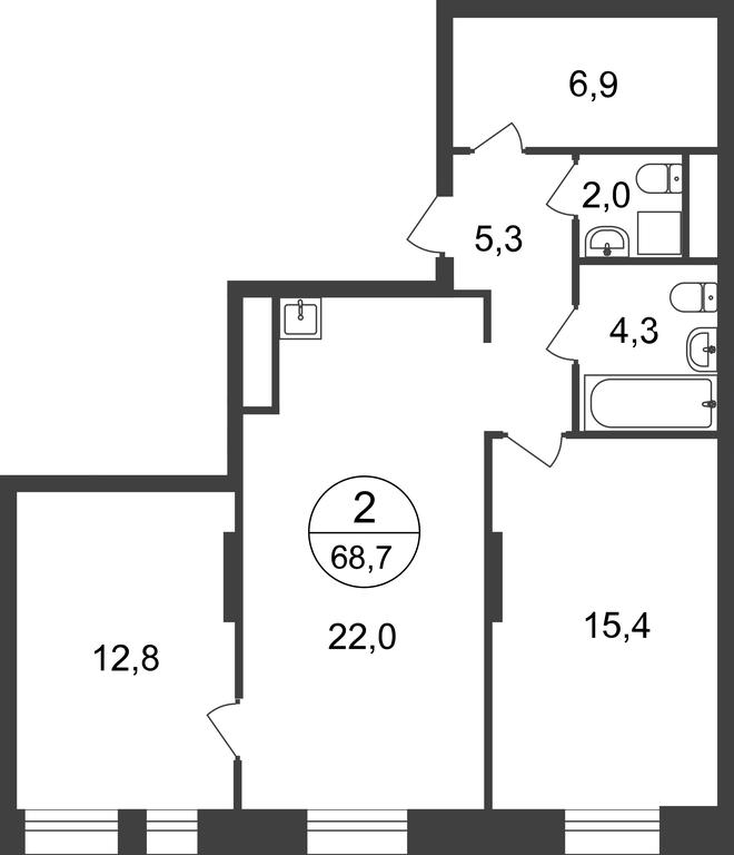 2-BD Apartment Sale, 68.7 sq. m. at Pervyi Moskovskiy, ulitsa Bianki, 1, Moskovskiy, Moscow, Russia #1 2-BD Apartment Sale, 68.7 sq. m. at Pervyi Moskovskiy, ulitsa Bianki, 1, Moskovskiy, Moscow, Russia #1