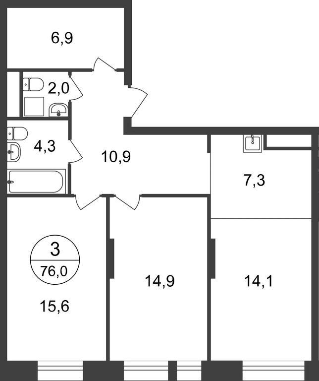 3-BD Apartment Sale, 76平方米 at Pervyi Moskovskiy, ulitsa Bianki, 1, Moskovskiy, Moscow, Russia #1 3-BD Apartment Sale, 76平方米 at Pervyi Moskovskiy, ulitsa Bianki, 1, Moskovskiy, Moscow, Russia #1