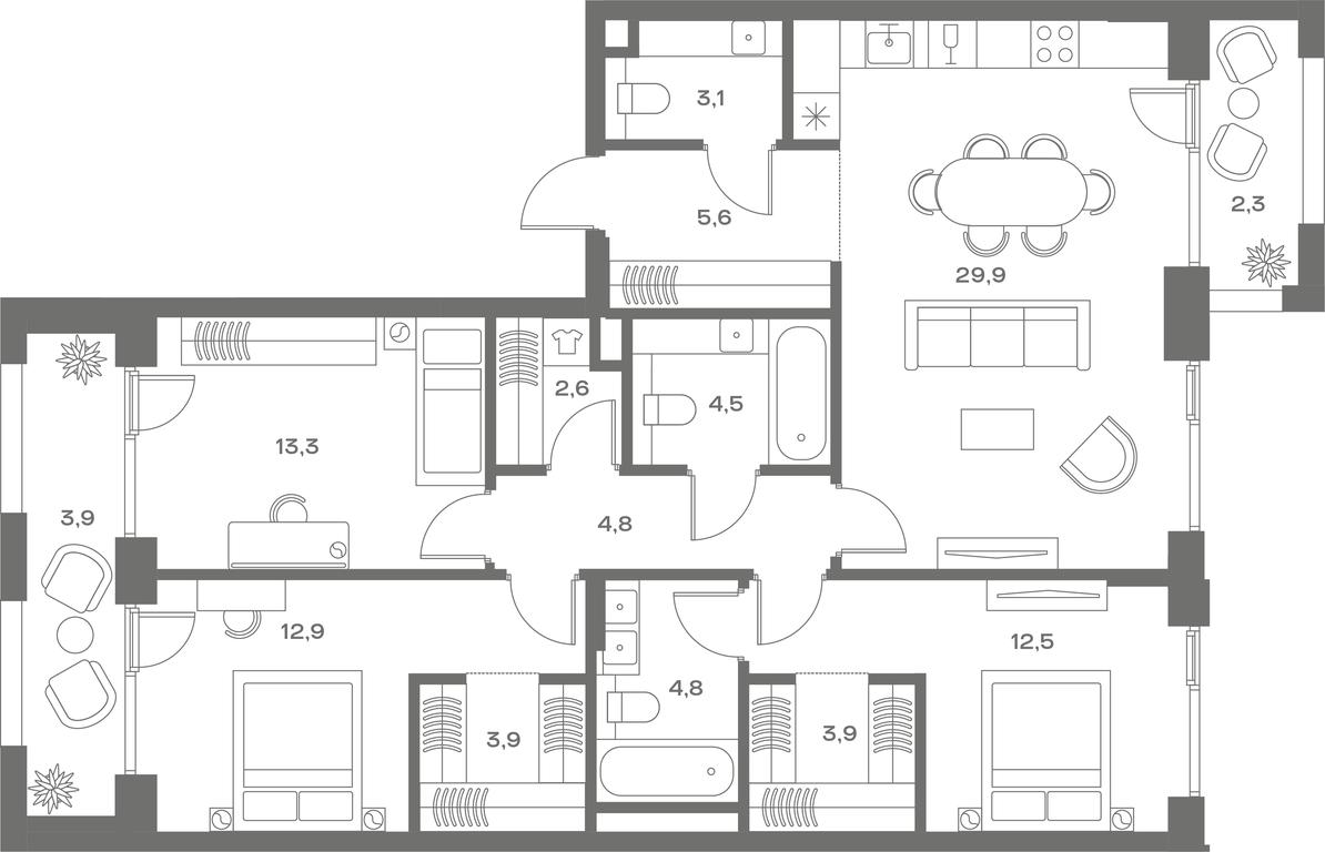 3-BD Apartment Sale, 112.8 sq. m. at Soul, Chasovaya Street, 28, Moscow, Russia #1 3-BD Apartment Sale, 112.8 sq. m. at Soul, Chasovaya Street, 28, Moscow, Russia #1