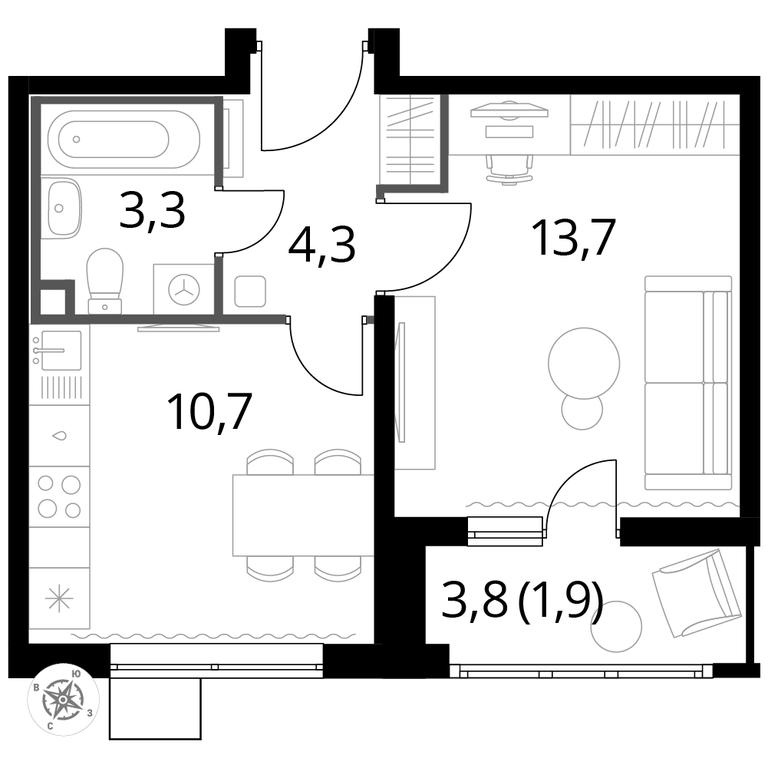 1-BD Apartment Sale, 33.9 sq. m. at Pervyi Lermontovskiy, zhiloy kompleks 1-y Lermontovskiy, Lyubertsy, Moscow Region, Russia #1 1-BD Apartment Sale, 33.9 sq. m. at Pervyi Lermontovskiy, zhiloy kompleks 1-y Lermontovskiy, Lyubertsy, Moscow Region, Russia #1