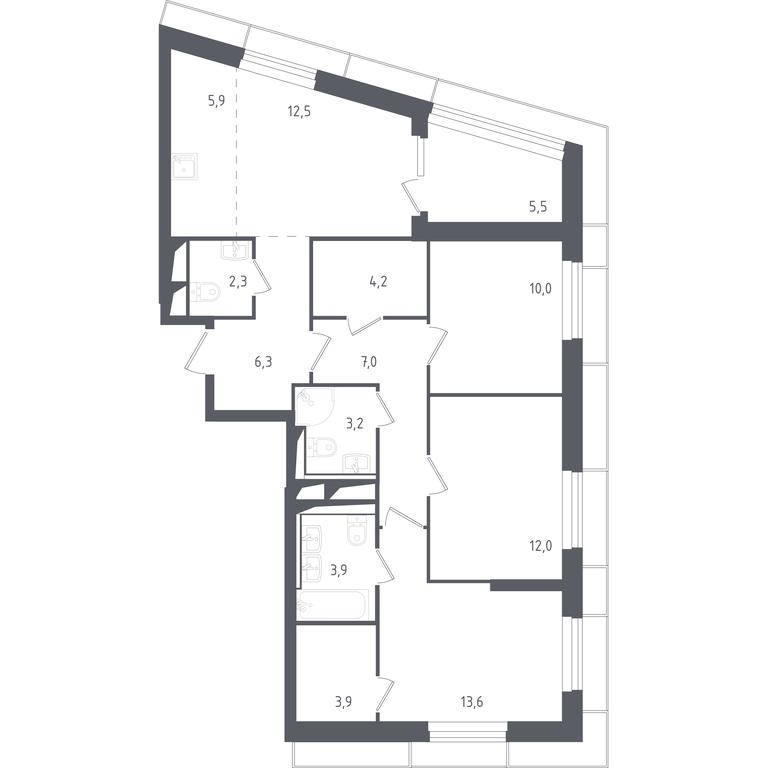 2-BD Apartment Sale, 89.3 sq. m. at Sputnik, Lipovoy Roschi Street, 1к4, derevnya Razdory, Odintsovskiy City District, Moscow Region, Russia #1 2-BD Apartment Sale, 89.3 sq. m. at Sputnik, Lipovoy Roschi Street, 1к4, derevnya Razdory, Odintsovskiy City District, Moscow Region, Russia #1