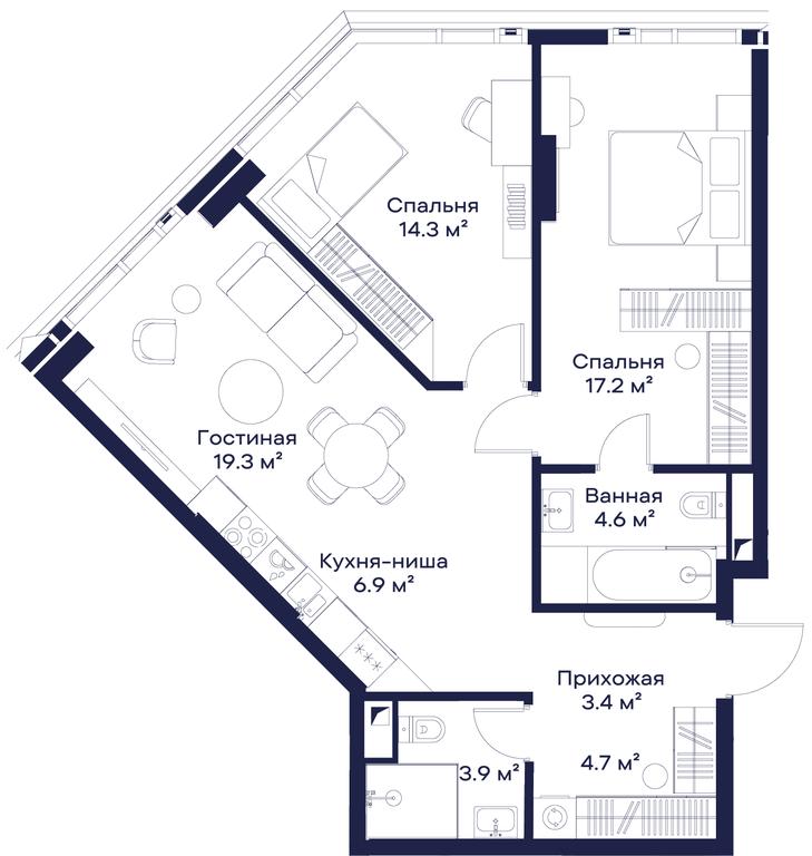 2-BD Apartment Sale, 74.54 sq. m. at Jois, 3rd Silikatny Drive, 10, Moscow, Russia #1 2-BD Apartment Sale, 74.54 sq. m. at Jois, 3rd Silikatny Drive, 10, Moscow, Russia #1
