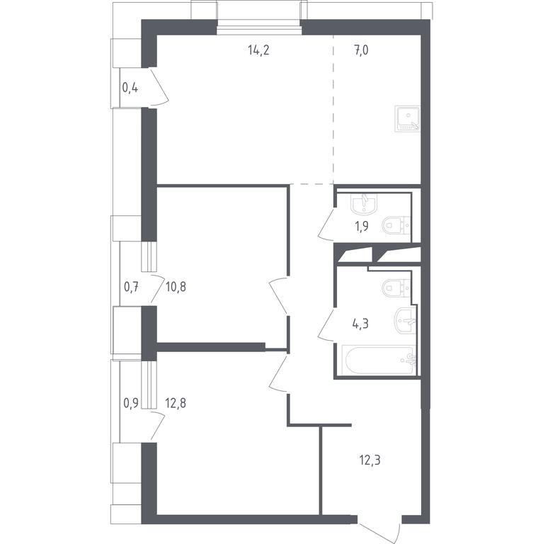 1-BD Apartment Sale, 64.92 sq. m. at Sputnik, Lipovoy Roschi Street, 1к4, derevnya Razdory, Odintsovskiy City District, Moscow Region, Russia #1 1-BD Apartment Sale, 64.92 sq. m. at Sputnik, Lipovoy Roschi Street, 1к4, derevnya Razdory, Odintsovskiy City District, Moscow Region, Russia #1