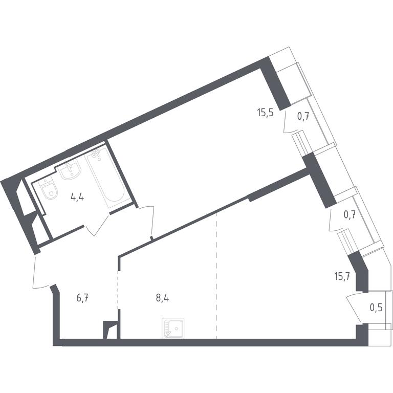 Продажа 1-комн. квартиры, 52,6 м² в ЖК «Спутник», улица Липовой Рощи, 1к4, деревня Раздоры, Одинцовский городской округ, Московская область, Россия #1