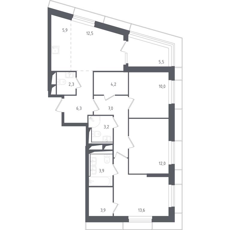 2-BD Apartment Sale, 89.31 sq. m. at Sputnik, Lipovoy Roschi Street, 1к4, derevnya Razdory, Odintsovskiy City District, Moscow Region, Russia #1 2-BD Apartment Sale, 89.31 sq. m. at Sputnik, Lipovoy Roschi Street, 1к4, derevnya Razdory, Odintsovskiy City District, Moscow Region, Russia #1