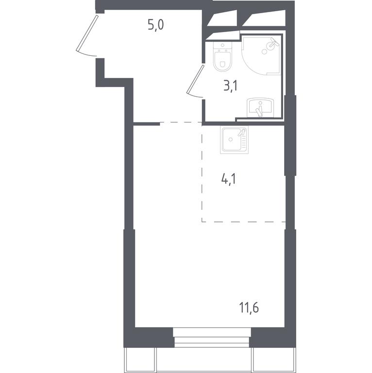 Apartment Sale, 23.49平方米 at Sputnik, Lipovoy Roschi Street, 1к4, derevnya Razdory, Odintsovskiy City District, Moscow Region, Russia #1 Apartment Sale, 23.49平方米 at Sputnik, Lipovoy Roschi Street, 1к4, derevnya Razdory, Odintsovskiy City District, Moscow Region, Russia #1