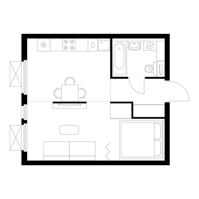 1-BD Apartment Sale, 36.1平方米 at Yaroslavskij kvartal, Yaroslavskiy Drive, 116, Korolyov, Moscow Region, Russia #1