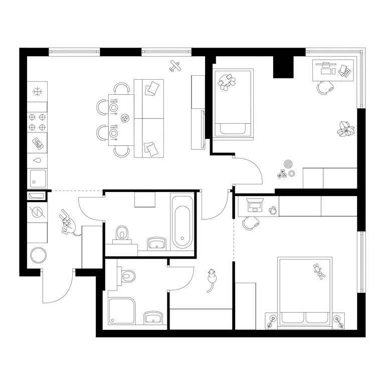 2-BD Apartment Sale, 70 sq. m. at Kronshtadtskiy 9, Kronshtadtsky Boulevard, 9с21, Moscow, Russia #1