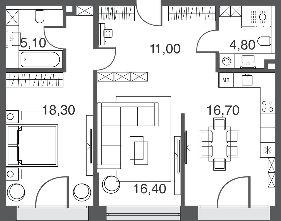 2-BD Apartment Sale, 72.2平方米 at AFI Park Voroncovskiy, Akademika Chelomeya Street, 7Ас2, Moscow, Russia #2 2-BD Apartment Sale, 72.2平方米 at AFI Park Voroncovskiy, Akademika Chelomeya Street, 7Ас2, Moscow, Russia #2