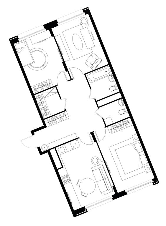 3-BD Apartment Sale, 81 sq. m. at Peredelkino Blizhnee, Korneya Chukovskogo Street, 1, Vnukovskoye Settlement, Moscow, Russia #1