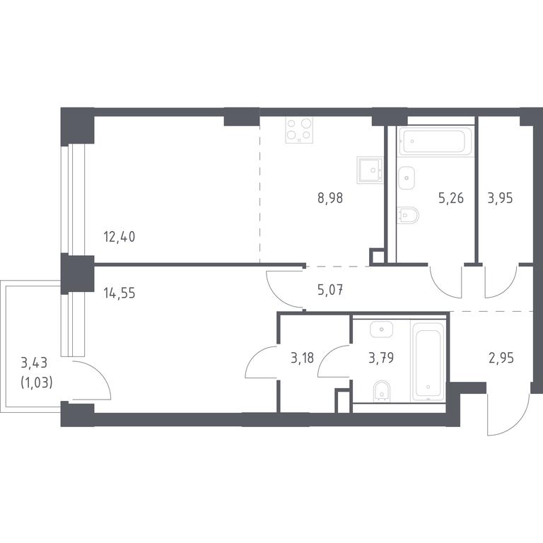 Apartment Sale, 61.16 sq. m. at Nova, Bratyev Fonchenko Street, вл21, Moscow, Russia #1 Apartment Sale, 61.16 sq. m. at Nova, Bratyev Fonchenko Street, вл21, Moscow, Russia #1