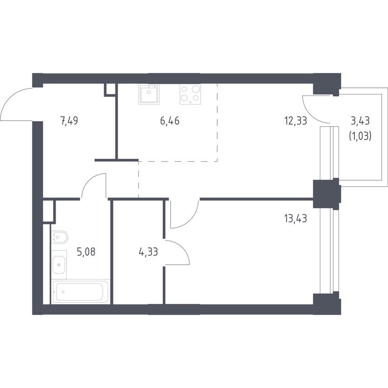 Продажа квартиры, 50,15 м² в ЖК «Нова (Nova)», улица Братьев Фонченко, вл21, Москва, Россия #1