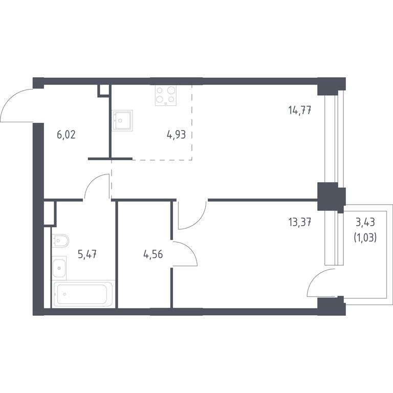 Apartment Sale, 50.15 sq. m. at Nova, Bratyev Fonchenko Street, вл21, Moscow, Russia #1