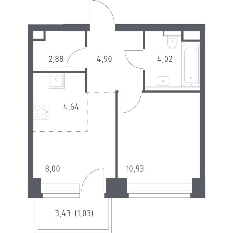 Apartment Sale, 36.4 sq. m. at Nova, Bratyev Fonchenko Street, вл21, Moscow, Russia #1