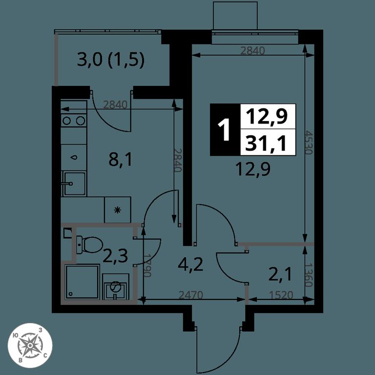 1-BD Apartment Sale, 31.1 sq. m. at Pervy Donskoj, zhiloy mikrorayon Sapronovo, derevnya Sapronovo, Leninskiy City District, Moscow Region, Russia #2 1-BD Apartment Sale, 31.1 sq. m. at Pervy Donskoj, zhiloy mikrorayon Sapronovo, derevnya Sapronovo, Leninskiy City District, Moscow Region, Russia #2