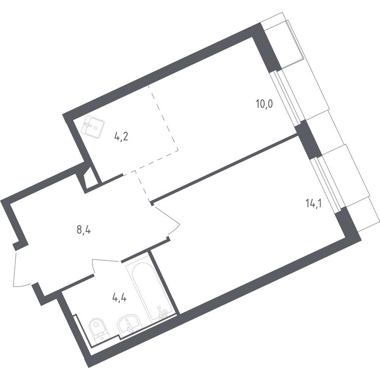Apartment Sale, 40.96 sq. m. at Sputnik, Lipovoy Roschi Street, 1к4, derevnya Razdory, Odintsovskiy City District, Moscow Region, Russia #1 Apartment Sale, 40.96 sq. m. at Sputnik, Lipovoy Roschi Street, 1к4, derevnya Razdory, Odintsovskiy City District, Moscow Region, Russia #1