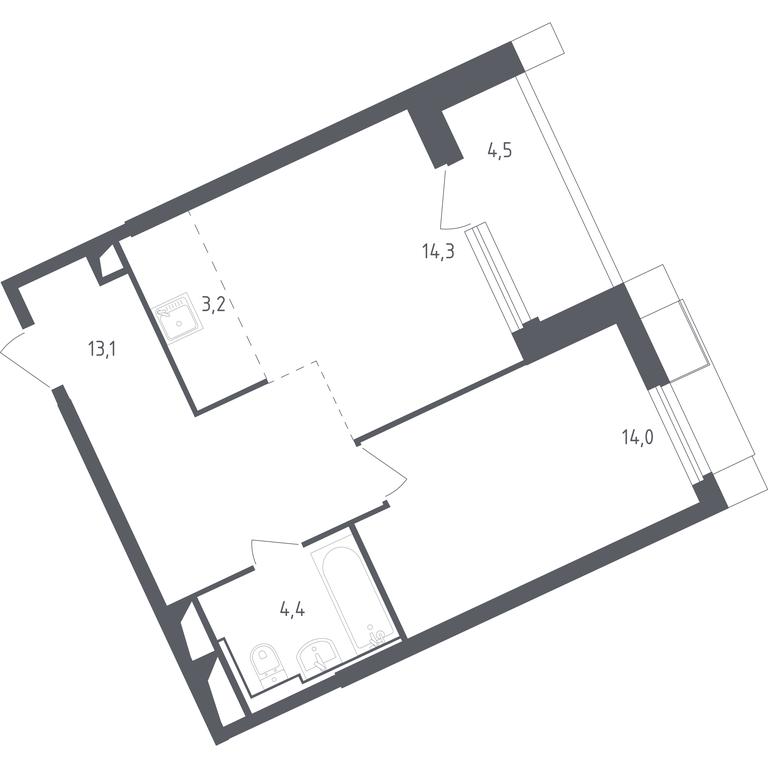 Apartment Sale, 53.79 sq. m. at Sputnik, Lipovoy Roschi Street, 1к4, derevnya Razdory, Odintsovskiy City District, Moscow Region, Russia #1 Apartment Sale, 53.79 sq. m. at Sputnik, Lipovoy Roschi Street, 1к4, derevnya Razdory, Odintsovskiy City District, Moscow Region, Russia #1