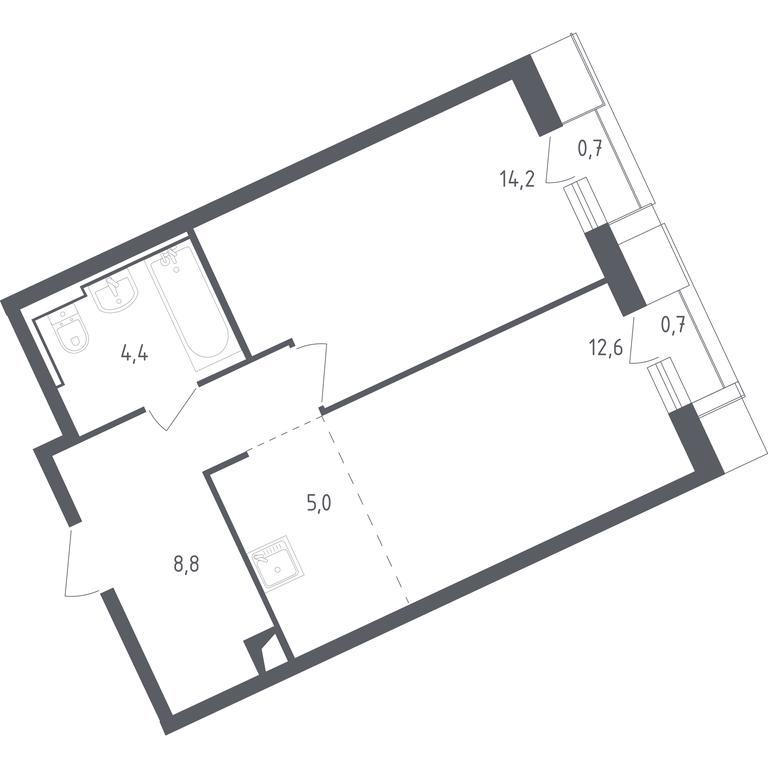 Apartment Sale, 46.37 sq. m. at Sputnik, Lipovoy Roschi Street, 1к4, derevnya Razdory, Odintsovskiy City District, Moscow Region, Russia #1 Apartment Sale, 46.37 sq. m. at Sputnik, Lipovoy Roschi Street, 1к4, derevnya Razdory, Odintsovskiy City District, Moscow Region, Russia #1