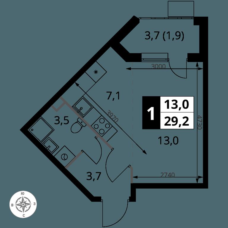 Apartment Sale, 29.2 sq. m. at Pervy Sheremetevskij, Komsomolskaya Street, 16, Khimki, Moscow Region, Russia #1 Apartment Sale, 29.2 sq. m. at Pervy Sheremetevskij, Komsomolskaya Street, 16, Khimki, Moscow Region, Russia #1