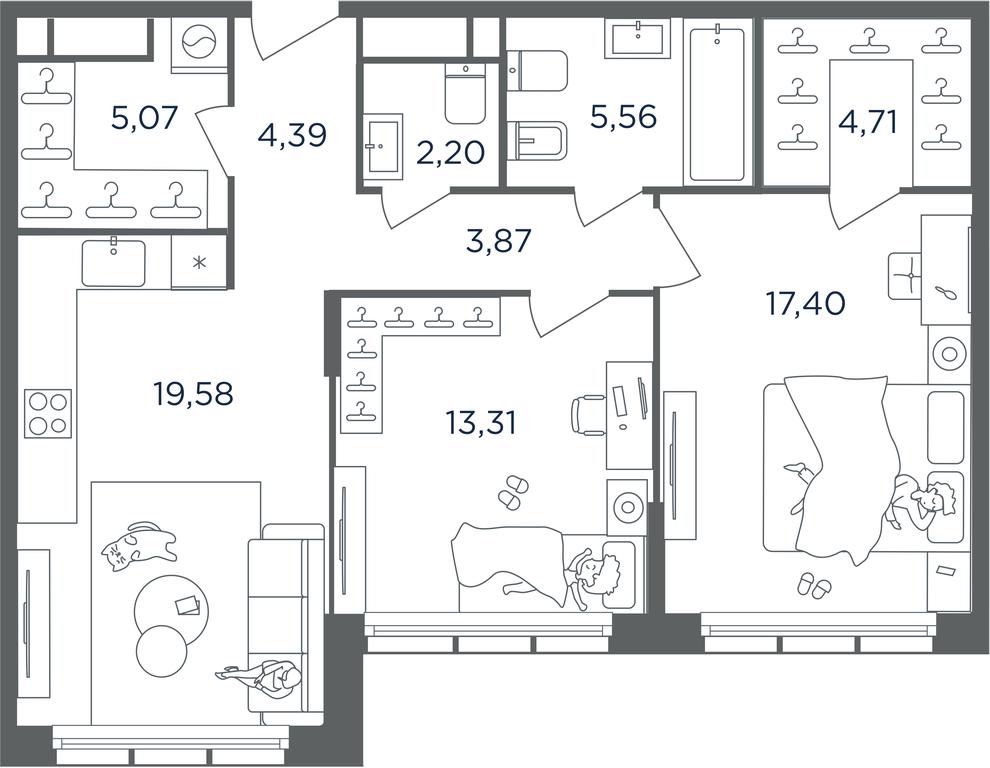 1-BD Apartment Sale, 76.1 sq. m. at Headliner, Shmitovsky Drive, 39, Moscow, Russia #1 1-BD Apartment Sale, 76.1 sq. m. at Headliner, Shmitovsky Drive, 39, Moscow, Russia #1