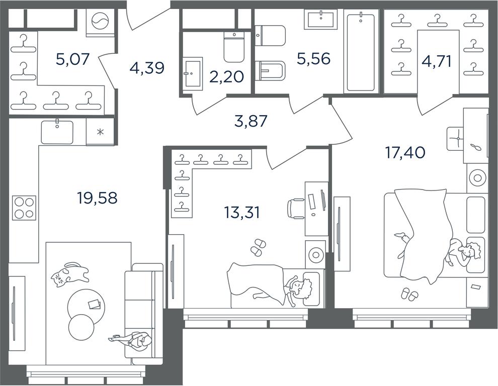 1-BD Apartment Sale, 76.2 sq. m. at Headliner, Shmitovsky Drive, 39, Moscow, Russia #1 1-BD Apartment Sale, 76.2 sq. m. at Headliner, Shmitovsky Drive, 39, Moscow, Russia #1