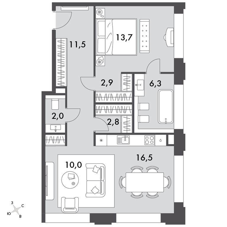 2-BD Apartment Sale, 67.8 sq. m. at Sydney Prime, Shenogina Street, Moscow, Russia #1 2-BD Apartment Sale, 67.8 sq. m. at Sydney Prime, Shenogina Street, Moscow, Russia #1