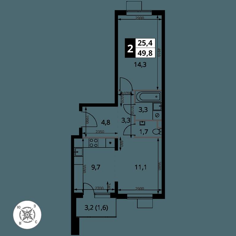 2-BD Apartment Sale, 49.8平方米 at Pervy Sheremetevskij, Komsomolskaya Street, 16, Khimki, Moscow Region, Russia #1 2-BD Apartment Sale, 49.8平方米 at Pervy Sheremetevskij, Komsomolskaya Street, 16, Khimki, Moscow Region, Russia #1