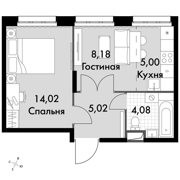 2-BD Apartment Sale, 36.3 sq. m. at Dvizhenie. Govorovo, Центральная улица, 47, деревня Говорово, поселение Московский, Москва, Россия #1