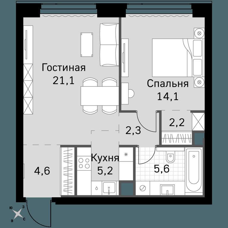 2-BD Apartment Sale, 55.1 sq. m. at Amber City, 3rd Khoroshyovsky Drive, 3А, Moscow, Russia #1 2-BD Apartment Sale, 55.1 sq. m. at Amber City, 3rd Khoroshyovsky Drive, 3А, Moscow, Russia #1