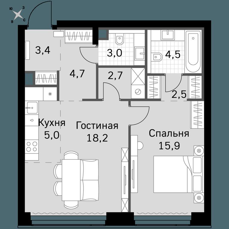 2-BD Apartment Sale, 59.9 sq. m. at Amber City, 3rd Khoroshyovsky Drive, 3А, Moscow, Russia #1 2-BD Apartment Sale, 59.9 sq. m. at Amber City, 3rd Khoroshyovsky Drive, 3А, Moscow, Russia #1