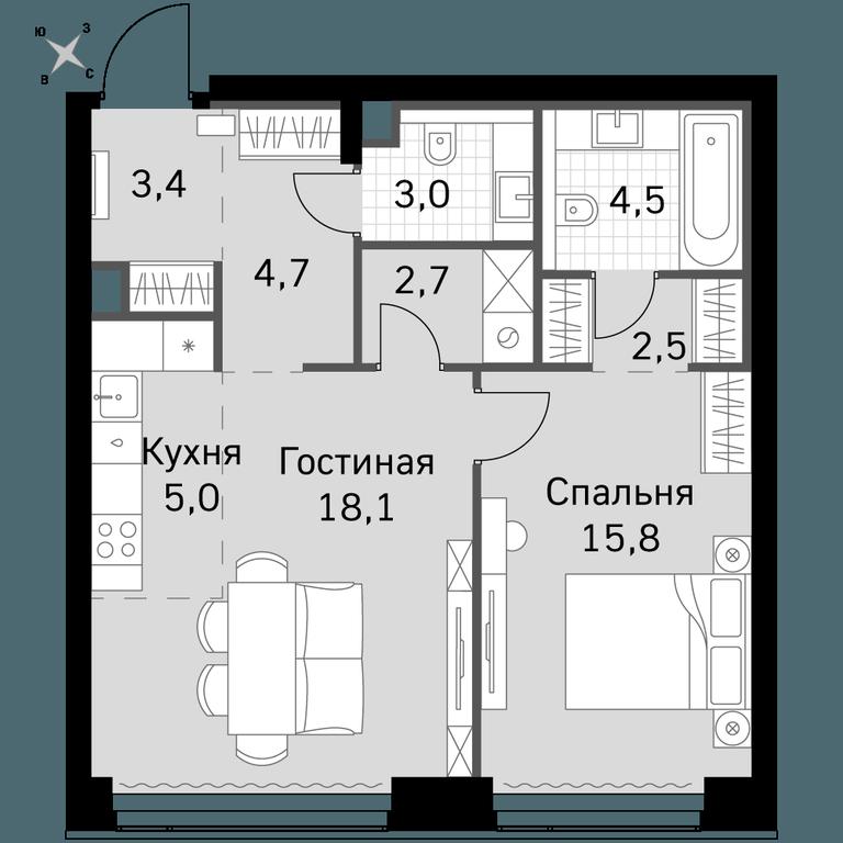 2-BD Apartment Sale, 59.7 sq. m. at Amber City, 3rd Khoroshyovsky Drive, 3А, Moscow, Russia #1 2-BD Apartment Sale, 59.7 sq. m. at Amber City, 3rd Khoroshyovsky Drive, 3А, Moscow, Russia #1
