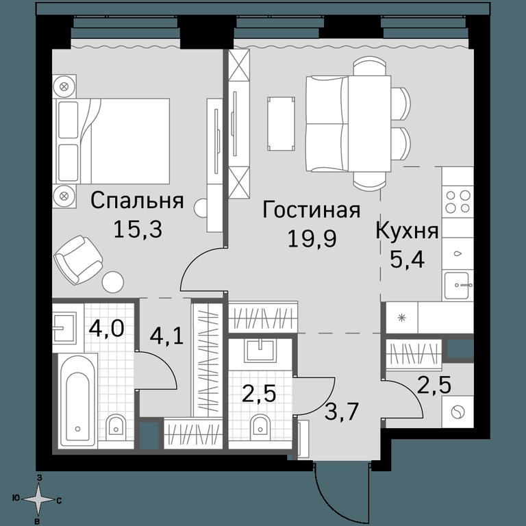 2-BD Apartment Sale, 57.4 sq. m. at Amber City, 3rd Khoroshyovsky Drive, 3А, Moscow, Russia #1 2-BD Apartment Sale, 57.4 sq. m. at Amber City, 3rd Khoroshyovsky Drive, 3А, Moscow, Russia #1