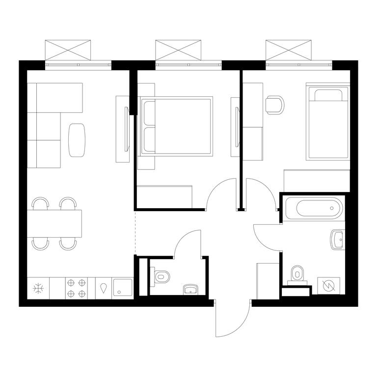 2-BD Apartment Sale, 51.4 sq. m. at Volzhskiy Park, 1st Grayvoronovsky Drive, 3с11, Moscow, Russia #1
