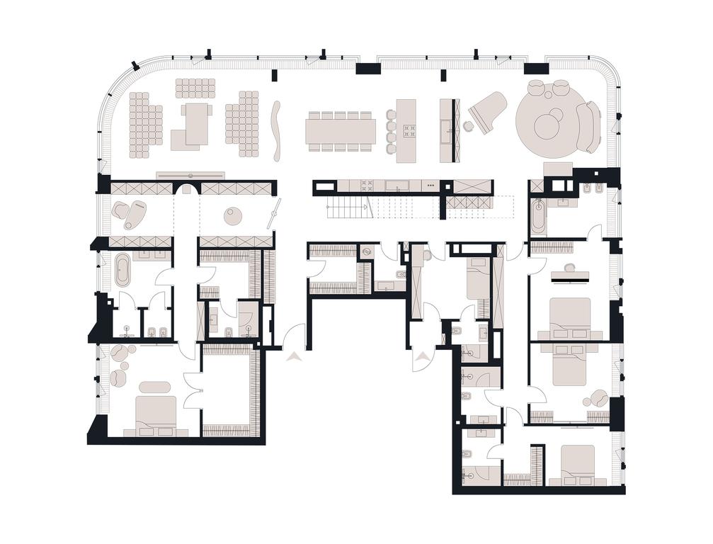 5-BD Apartment Sale, 528.5 sq. m. at Victory Park Residences, Bratyev Fonchenko Street, вл3, Moscow, Russia #1 5-BD Apartment Sale, 528.5 sq. m. at Victory Park Residences, Bratyev Fonchenko Street, вл3, Moscow, Russia #1