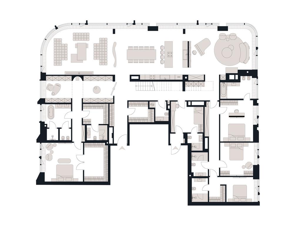 5-BD Apartment Sale, 528.5 sq. m. at Victory Park Residences, Bratyev Fonchenko Street, вл3, Moscow, Russia #2 5-BD Apartment Sale, 528.5 sq. m. at Victory Park Residences, Bratyev Fonchenko Street, вл3, Moscow, Russia #2